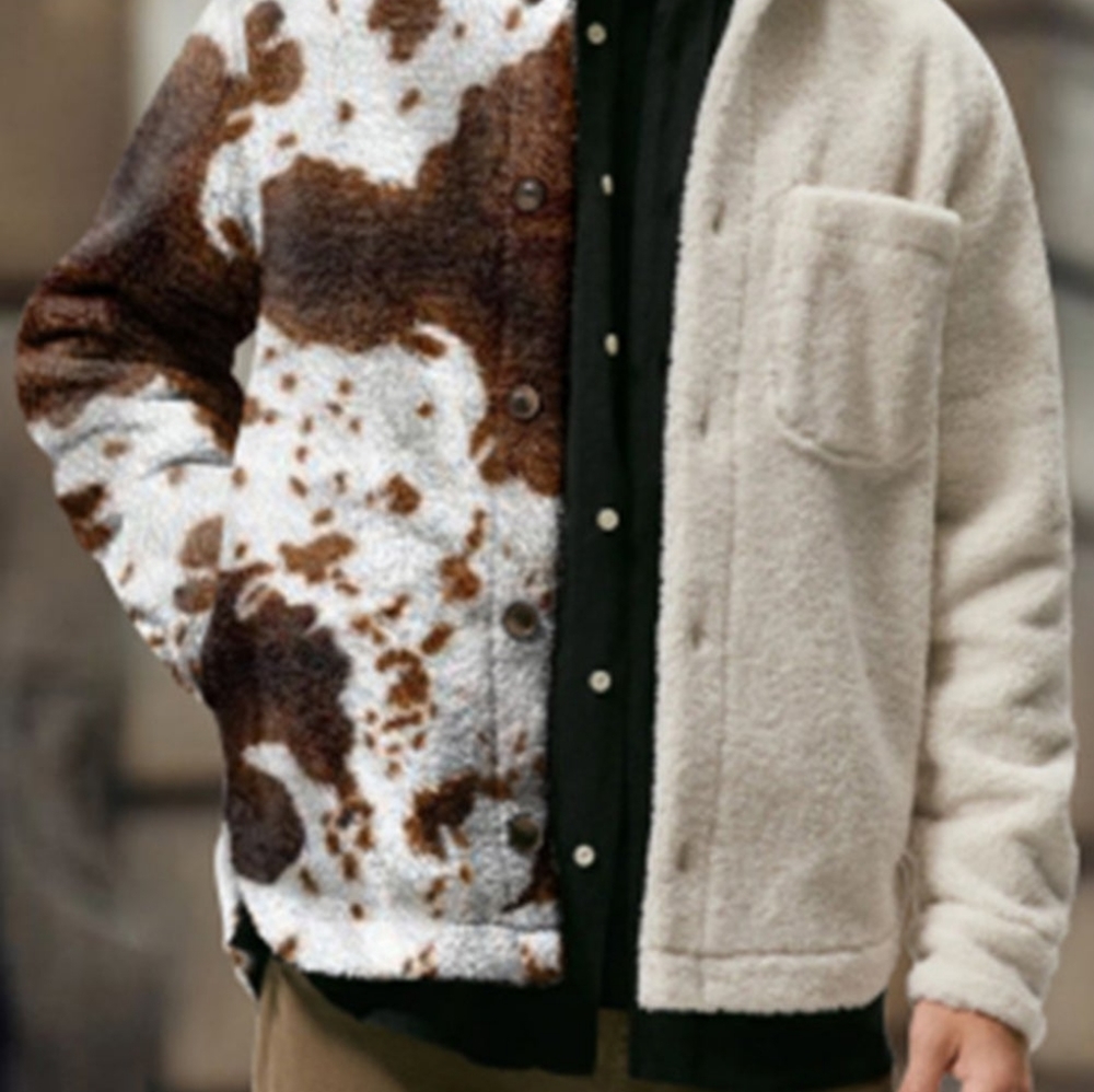 Cow print coat